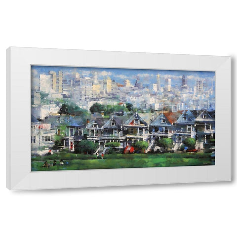 Painted Ladies White Modern Wood Framed Art Print by Lague, Mark