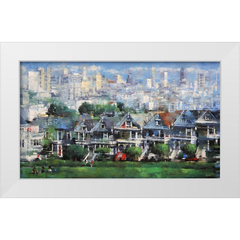 Painted Ladies White Modern Wood Framed Art Print by Lague, Mark