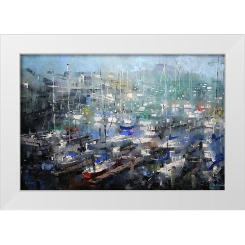 Fishermanâ€™s Wharf White Modern Wood Framed Art Print by Lague, Mark