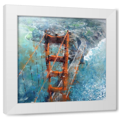 Over Golden Gate White Modern Wood Framed Art Print by Lague, Mark