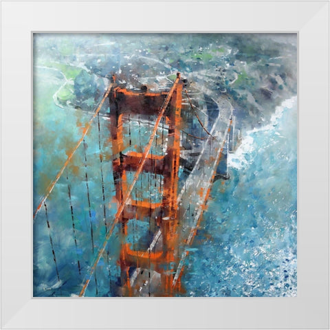 Over Golden Gate White Modern Wood Framed Art Print by Lague, Mark