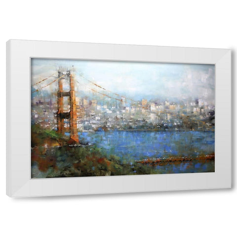 Golden Gate Vista White Modern Wood Framed Art Print by Lague, Mark