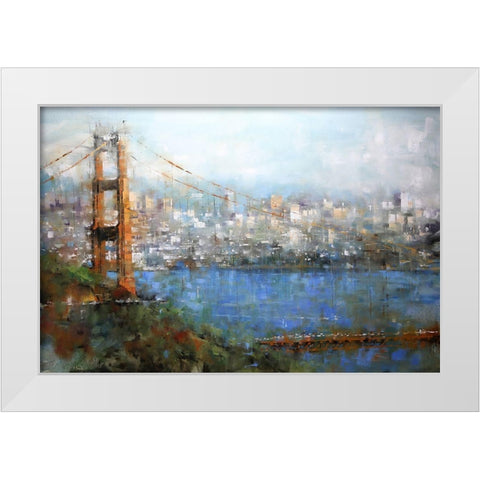 Golden Gate Vista White Modern Wood Framed Art Print by Lague, Mark