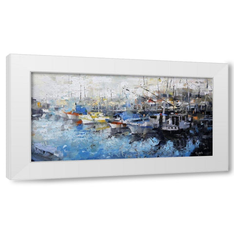 San Francisco Wharf White Modern Wood Framed Art Print by Lague, Mark