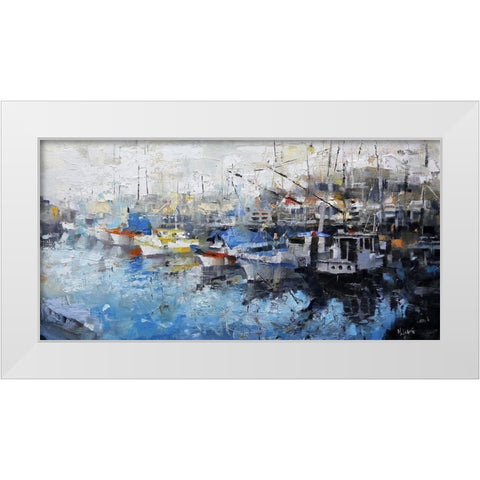 San Francisco Wharf White Modern Wood Framed Art Print by Lague, Mark
