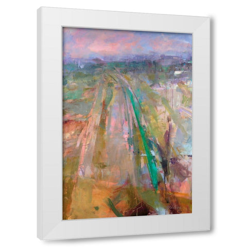 Aerial Railyard White Modern Wood Framed Art Print by Lenssen, Georganna