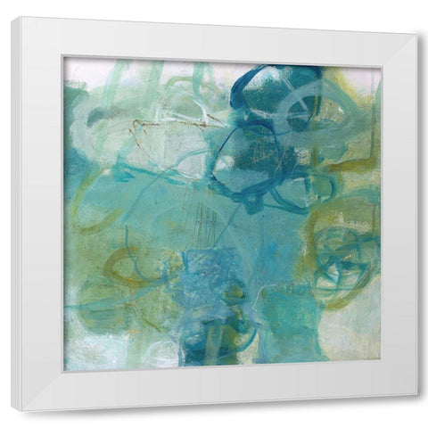 Written On The Breeze White Modern Wood Framed Art Print by Leslie, Carole