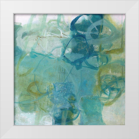 Written On The Breeze White Modern Wood Framed Art Print by Leslie, Carole