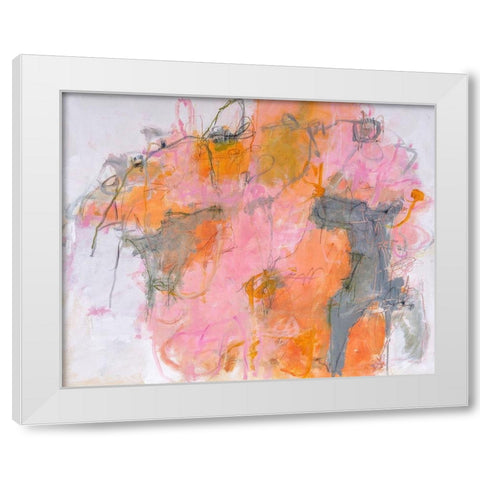 Weaving The Energy Threads White Modern Wood Framed Art Print by Leslie, Carole