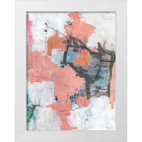Thinking Of Saturday White Modern Wood Framed Art Print by Leslie, Carole