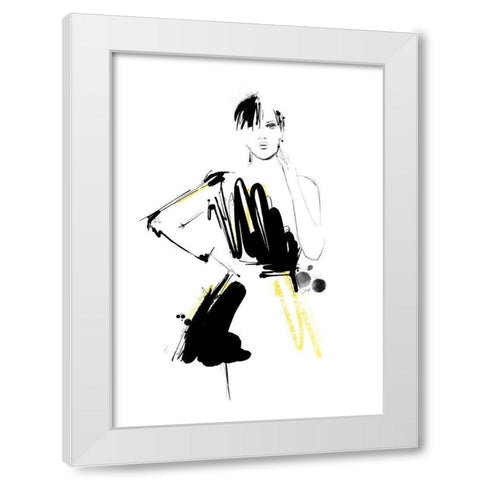 Strike A Pose White Modern Wood Framed Art Print by Larsdotter, Lotta