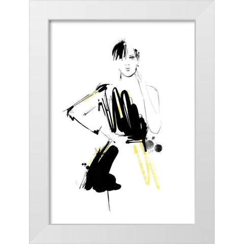 Strike A Pose White Modern Wood Framed Art Print by Larsdotter, Lotta