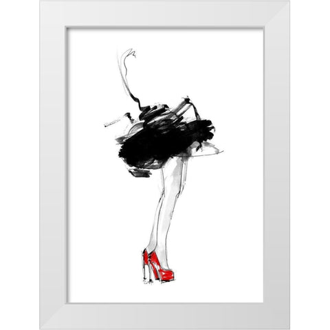Red Shoes White Modern Wood Framed Art Print by Larsdotter, Lotta