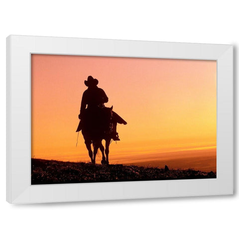 Days End White Modern Wood Framed Art Print by Leacock, J.C.