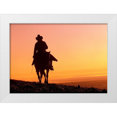 Days End White Modern Wood Framed Art Print by Leacock, J.C.