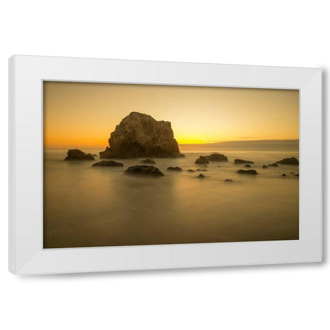Mendocino Coast Meditation White Modern Wood Framed Art Print by Leacock, J.C.