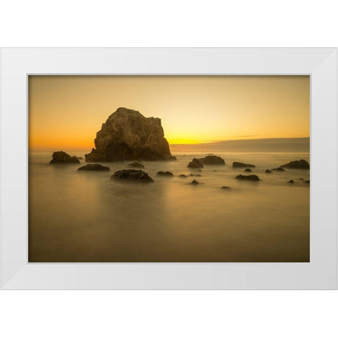 Mendocino Coast Meditation White Modern Wood Framed Art Print by Leacock, J.C.
