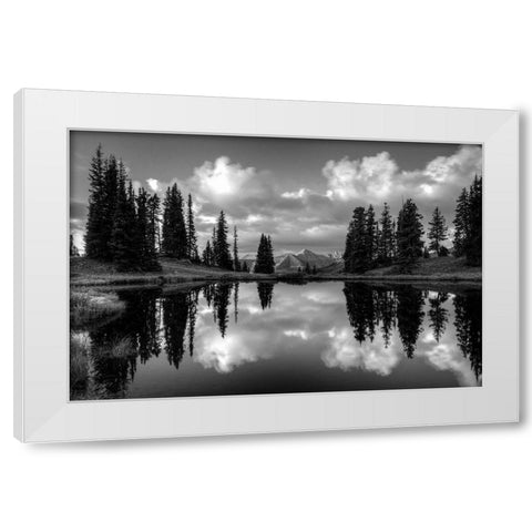 Paradise Reflection White Modern Wood Framed Art Print by Leacock, J.C.