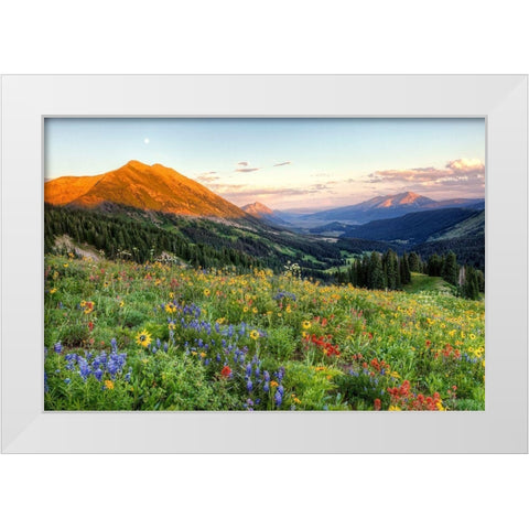 Wildfire Moonrise White Modern Wood Framed Art Print by Leacock, J.C.