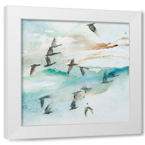 Above and Beyond White Modern Wood Framed Art Print by Leaver, Tara