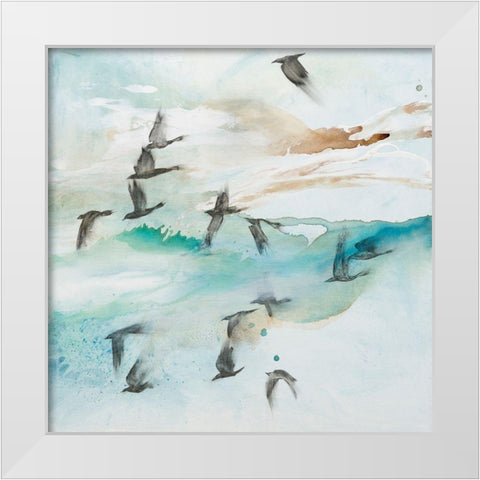 Above and Beyond White Modern Wood Framed Art Print by Leaver, Tara
