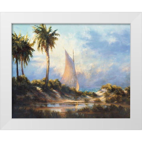 Manasota Key Returning White Modern Wood Framed Art Print by Malarz