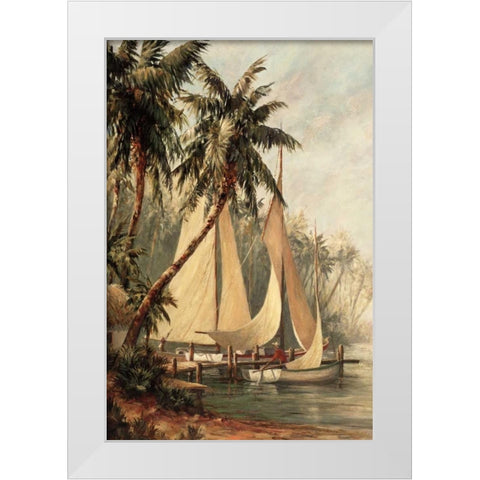 Rum Cay White Modern Wood Framed Art Print by Malarz