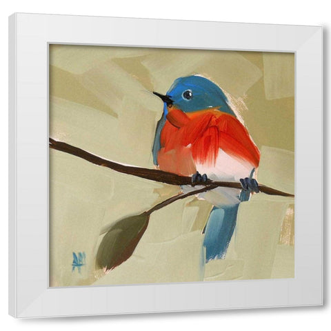 Bluebird No. 21 White Modern Wood Framed Art Print by Moulton, Angela