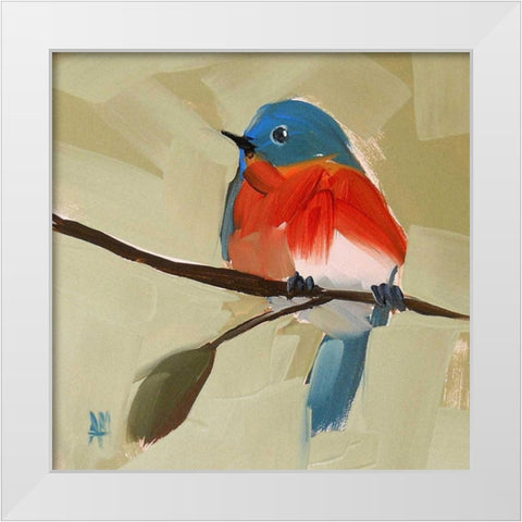 Bluebird No. 21 White Modern Wood Framed Art Print by Moulton, Angela