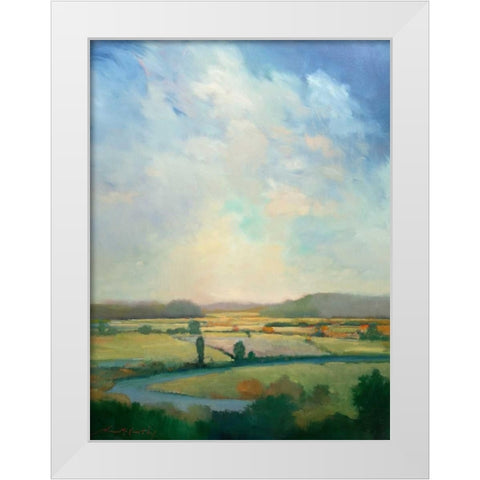 First Turn White Modern Wood Framed Art Print by McCarthy, William