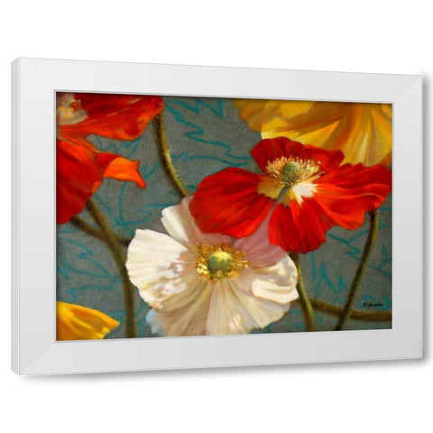 Poppycock White Modern Wood Framed Art Print by McLaughlin, Jan