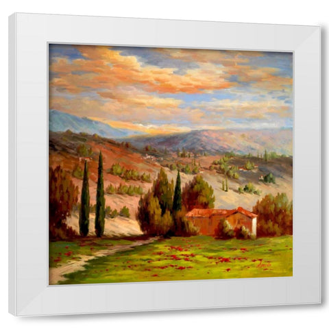 Rural Bliss White Modern Wood Framed Art Print by Marino