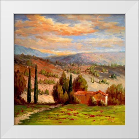 Rural Bliss White Modern Wood Framed Art Print by Marino