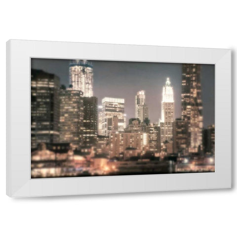 In a New York Minute White Modern Wood Framed Art Print by Mikaels, Natalie