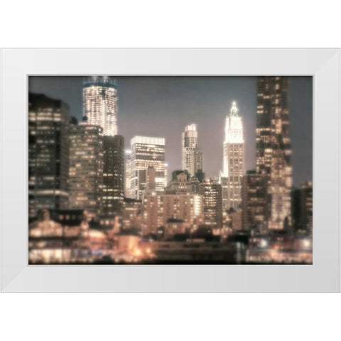 In a New York Minute White Modern Wood Framed Art Print by Mikaels, Natalie