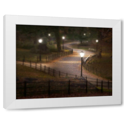 Twilight Stroll White Modern Wood Framed Art Print by Mikaels, Natalie