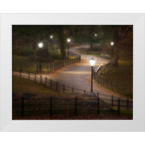Twilight Stroll White Modern Wood Framed Art Print by Mikaels, Natalie