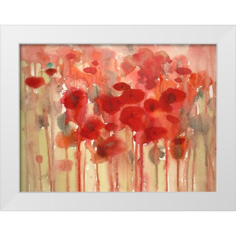 Happy White Modern Wood Framed Art Print by Margulis, Karen