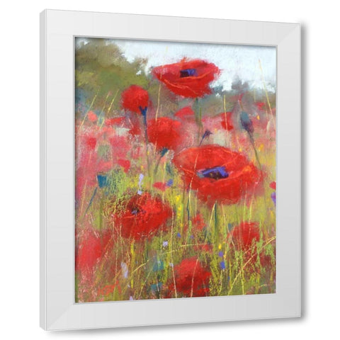 In the Poppy Field White Modern Wood Framed Art Print by Margulis, Karen
