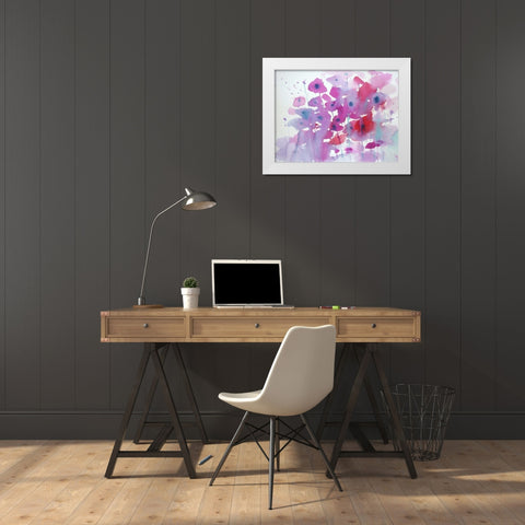 Roadside Meadow White Modern Wood Framed Art Print by Margulis, Karen
