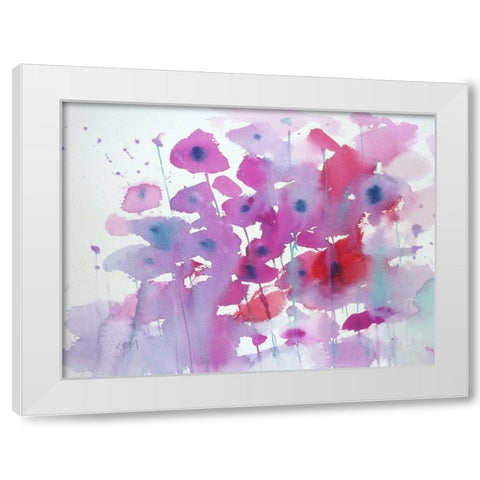 Roadside Meadow White Modern Wood Framed Art Print by Margulis, Karen