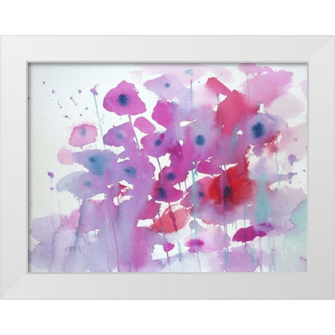 Roadside Meadow White Modern Wood Framed Art Print by Margulis, Karen