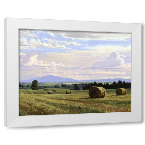 Fresh Cut Hay White Modern Wood Framed Art Print by Moore, Jay