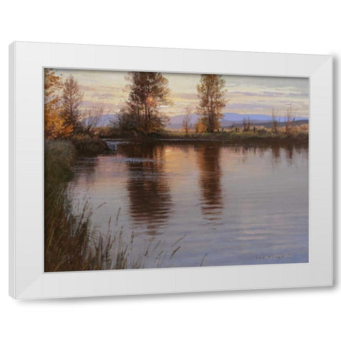 Just Before Nightfall White Modern Wood Framed Art Print by Moore, Jay
