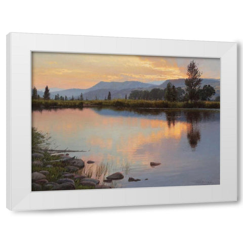 Tranquil Evening White Modern Wood Framed Art Print by Moore, Jay