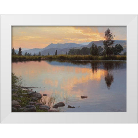 Tranquil Evening White Modern Wood Framed Art Print by Moore, Jay