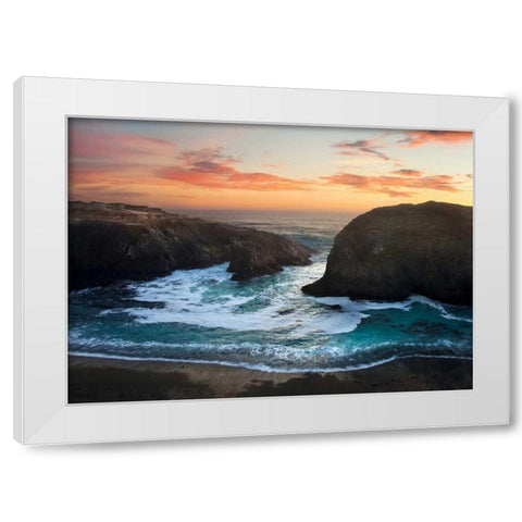 Coastal Glow White Modern Wood Framed Art Print by Mikaels, Natalie