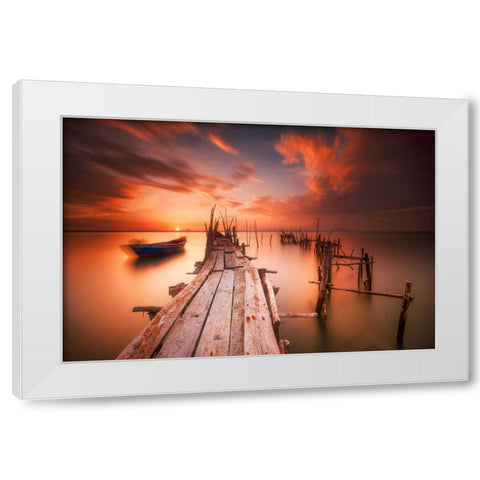 Red SunsetÃ‚Â at Carrasqueira, Alentejo White Modern Wood Framed Art Print by Mumford, Andy