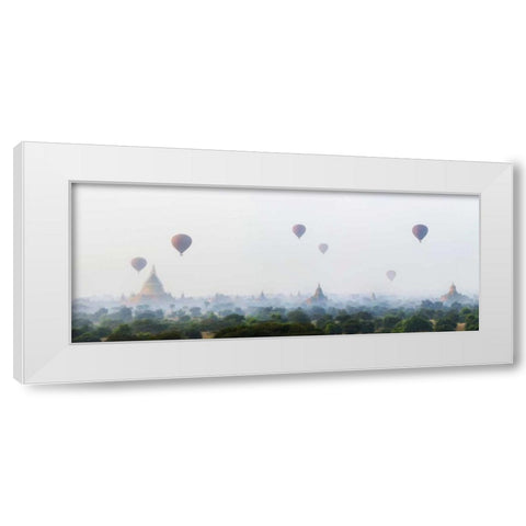 Sunrise at Bagan White Modern Wood Framed Art Print by Mumford, Andy