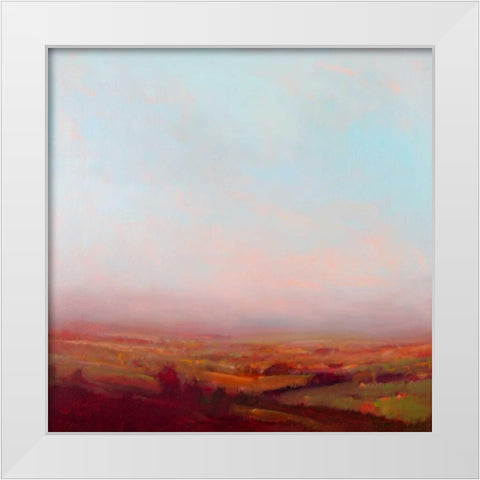 Misty Orange and Red White Modern Wood Framed Art Print by McCarthy, William